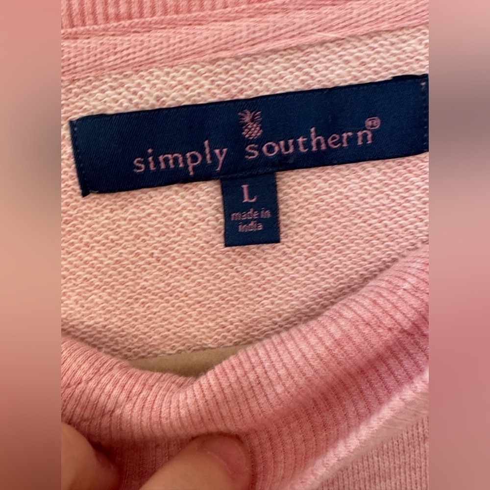 Simply Southern “Weekend” Pullover Pink Large Comfy - Picture 3 of 4